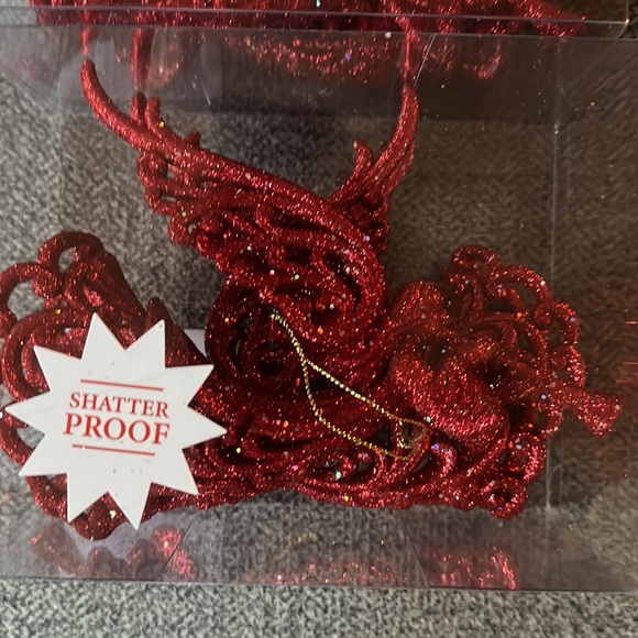 NIB shatterproof Angels with horn glitter and gorgeous 2 per box 12 total - Picture 2 of 7